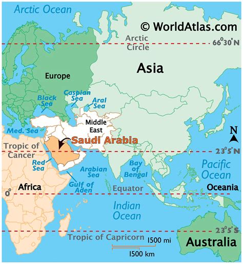 where is saudi arabia located in asia